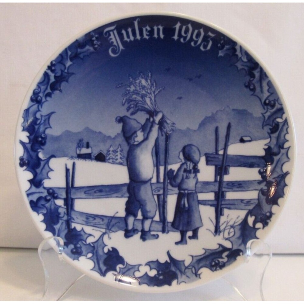 Vintage Porsgrund Norway Julenek Christmas Sheaf 1993 Christmas Collector Plate